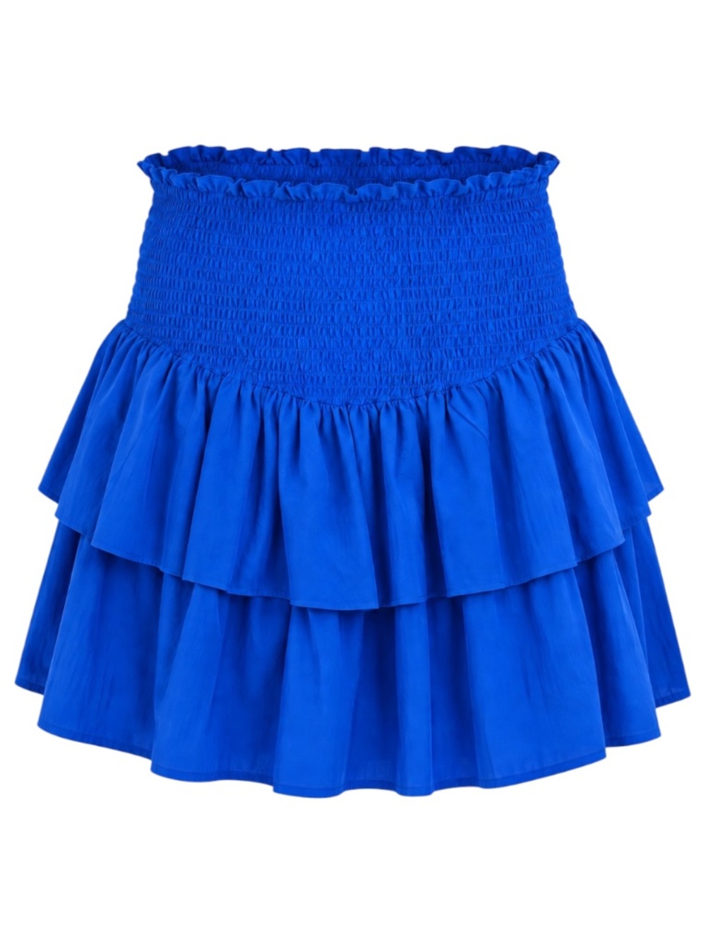 HT360 Collective Cobalt Blue Smocked Tiered Cotton Mini Skirt XS NWOT